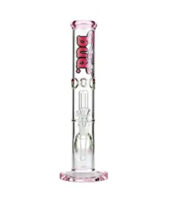 Bud Straight Tube Matrix Percolator Bong 35cm – Pink