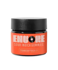 Encore Edibles 2:1 Strawberry Peach Sour Indica Gummies – 10 Pack