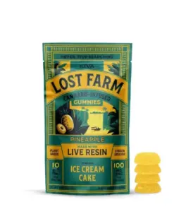 Kiva Confections Lost Farm Pineapple Ice Cream Cake Live Resin Gummies