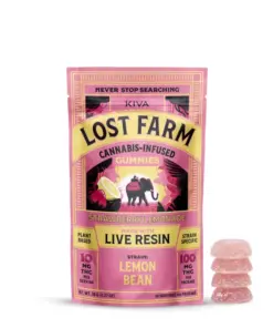 Kiva Confections Lost Farm Strawberry Lemonade Lemon Bean Live Resin Gummies